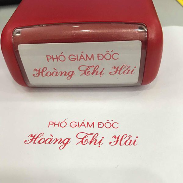 Khắc dấu chức danh, dấu tên kèm chức vụ đẹp thông dụng, giá rẻ