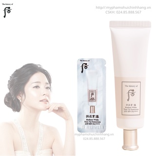 Gói Kem chống nắng dưỡng trắng nâng tone da Whoo Radiant White Tone Up Sunscreen sample SPF50+/ PA++++