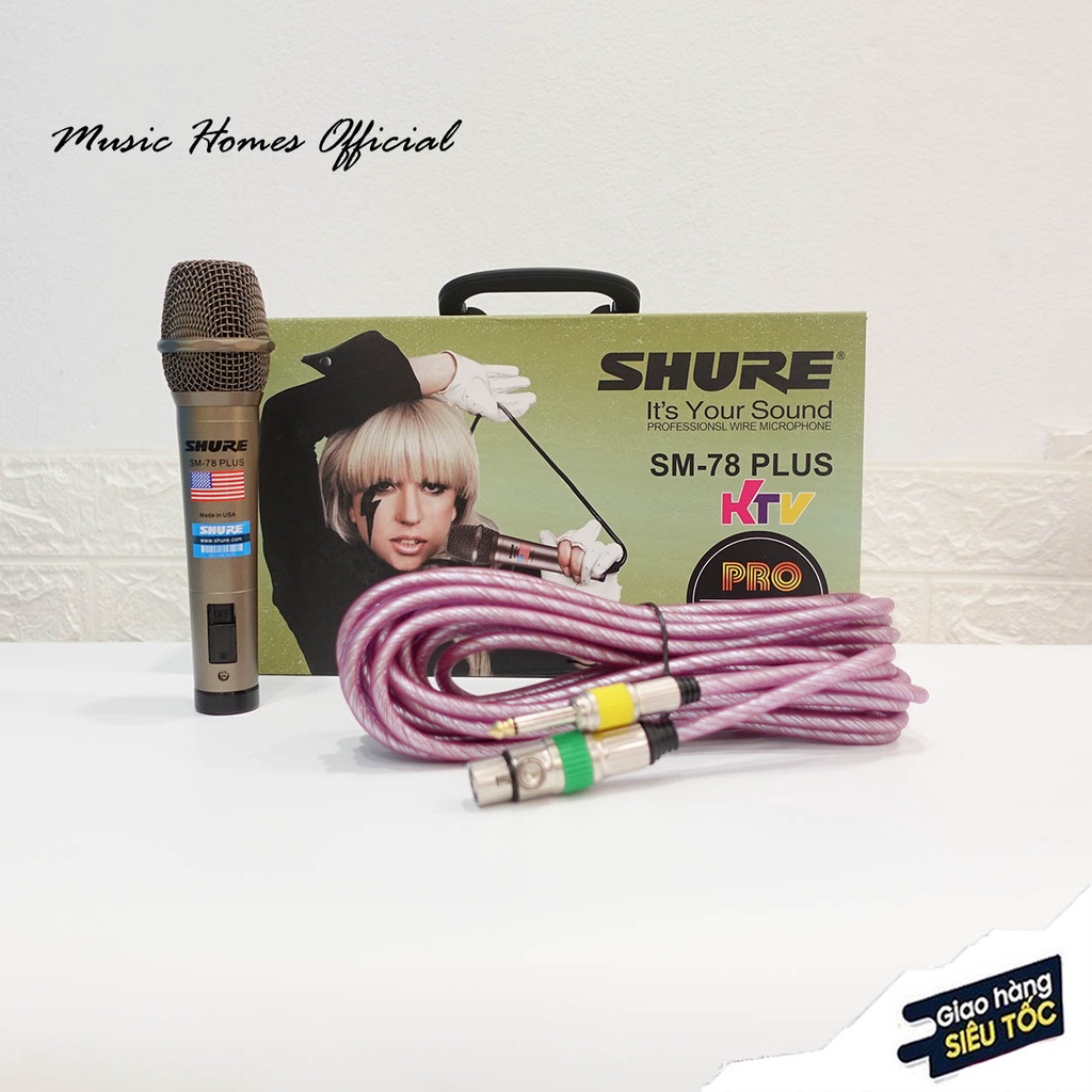 Micro có dây Shure SM-78 Plus chính hãng | Micro hát karaoke, sản phẩm Cao Cấp | Bảo hànhh 12 tháng