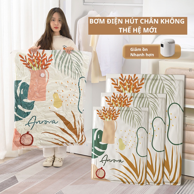 Túi Hút Chân Không Đựng Bảo Quản Quần Áo Chăn Màn Cao Cấp Huyna Mart TD11