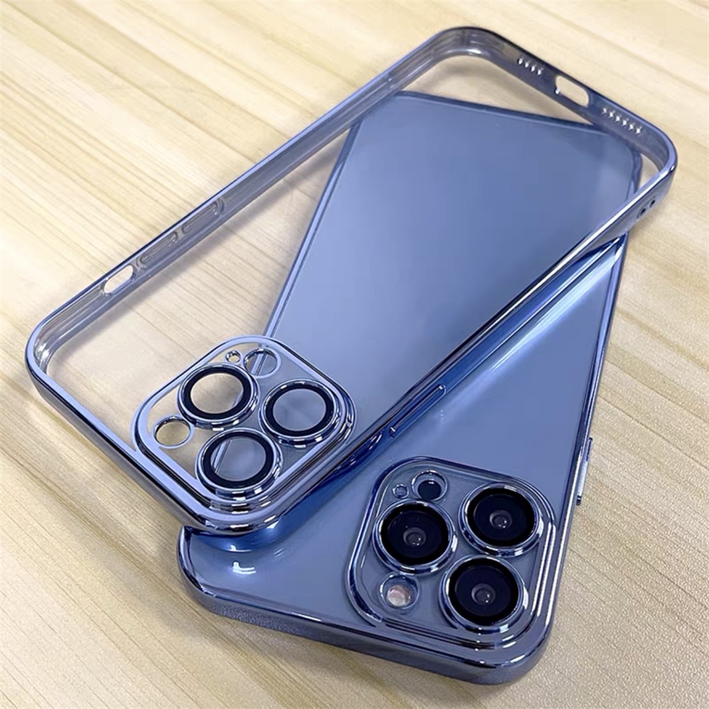 Ốp Điện Thoại Mạ Sang Trọng Với Miếng Dán Bảo Vệ camera Cho IPhone 14 pro max 14 plus 13 pro max 12 pro max