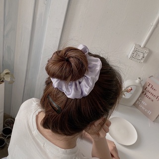 SCRUNCHIES Dây Cột Tóc Vải Lụa Mịn Phi Bóng Siêu Dày
