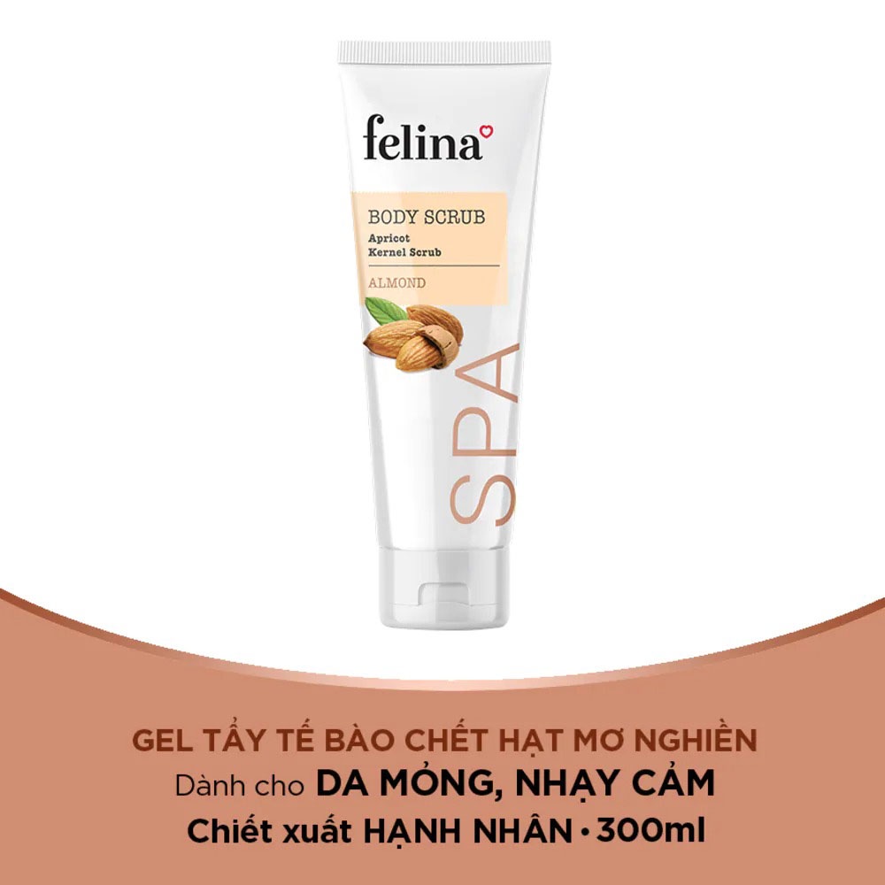 Gel Tẩy Tế Bào Da Felina Dầu Hạnh Nhân Almond Body Scrub 300ml