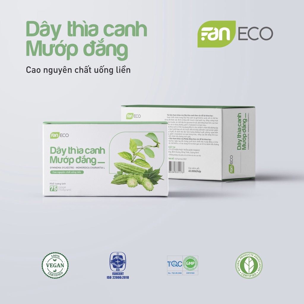 Cao dây thìa canh- mướp đắng Faneco giúp hạ đường huyết, hạ huyết áp, hỗ trợ điều trị bênh tiểu đường