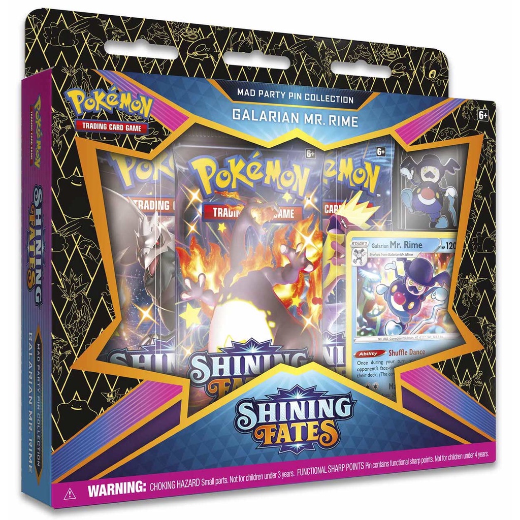 Hộp 3 gói thẻ bài Pokemon TCG Shining Fates Mad Party Pin Collection