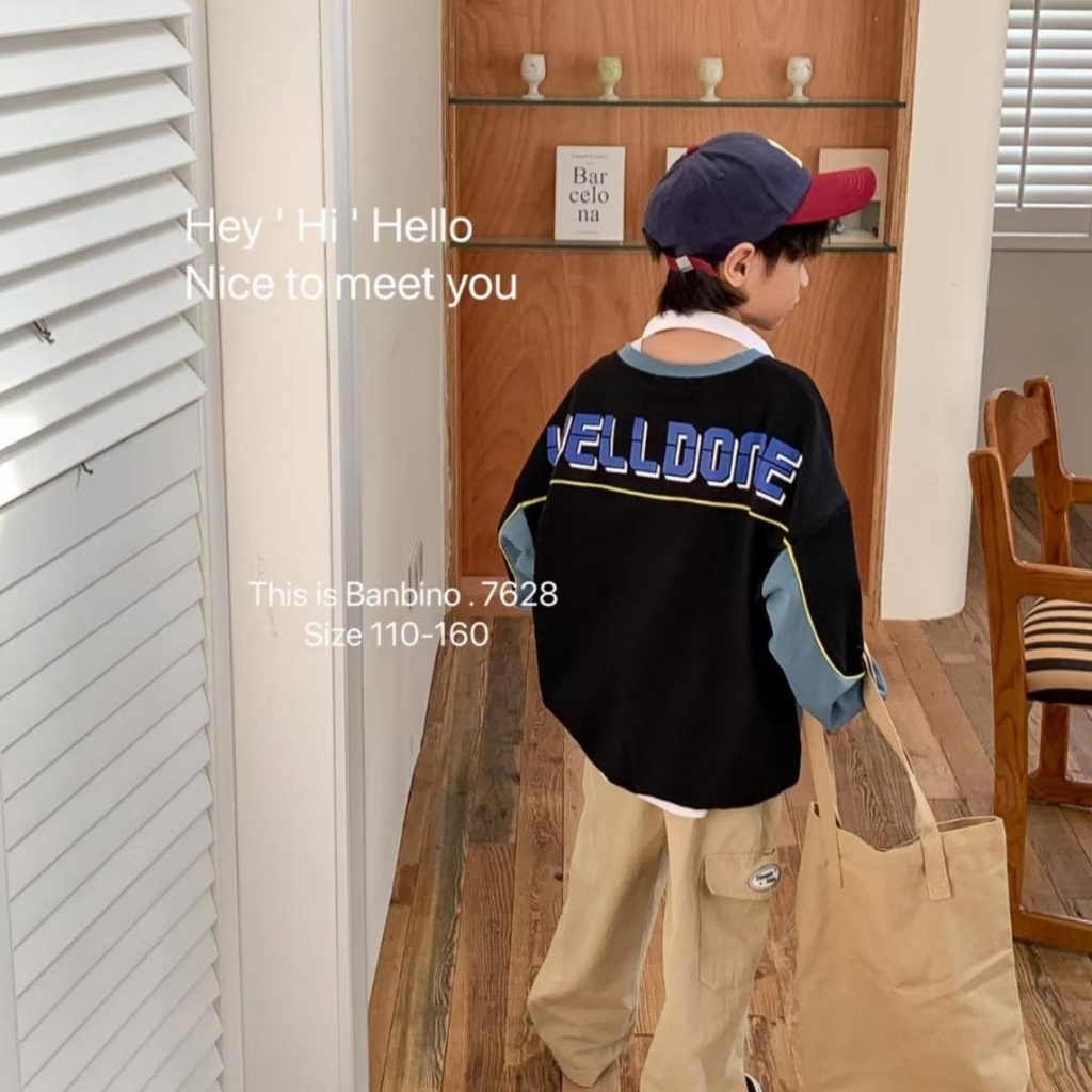 Áo sweater Banbino dài tay cho bé size đại 25-50kg áo khoác bé trai, bé gái chất cotton cao cấp 5 tuổi đến 18 tuổi