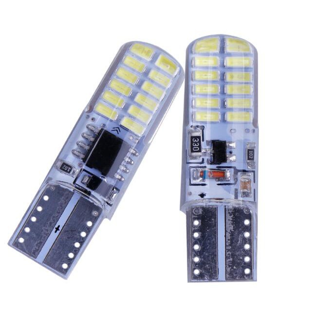 Bộ 10 bóng đèn LED Kevanly T10 W5W 194 168 3014 24 LED 12V cho xe hơi