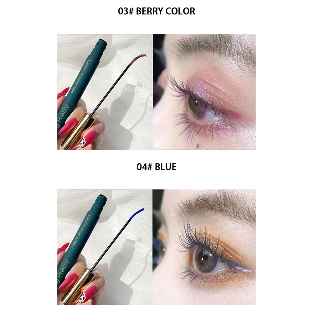 Mascara Màu Sắc Chống Thấm Nước Và Mồ Hôi Với Đầu Cọ Siêu Mịn Chuốt Mi Cong Và Dày Hơn
