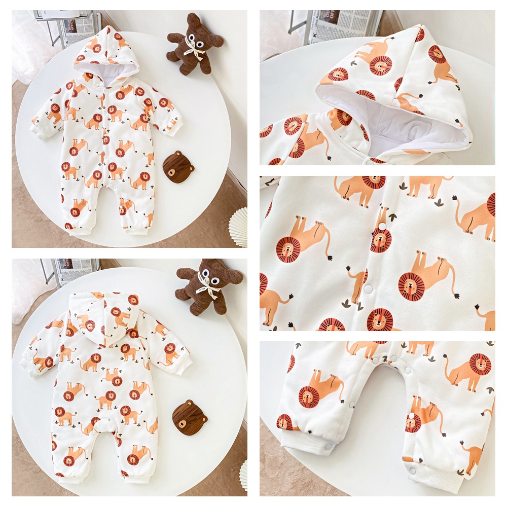 Sanlutoz Bộ Áo Liền Quần Tay Dài Dễ Thương Thời Trang Mùa Đông Cho Bé Sơ Sinh