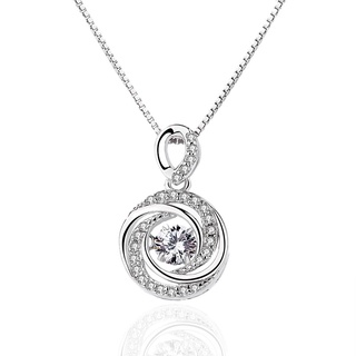 Dây chuyền nữ bạc 925 vòng xoáy mặt đính đá lấp lánh M1678 Bảo Ngọc Jewelry