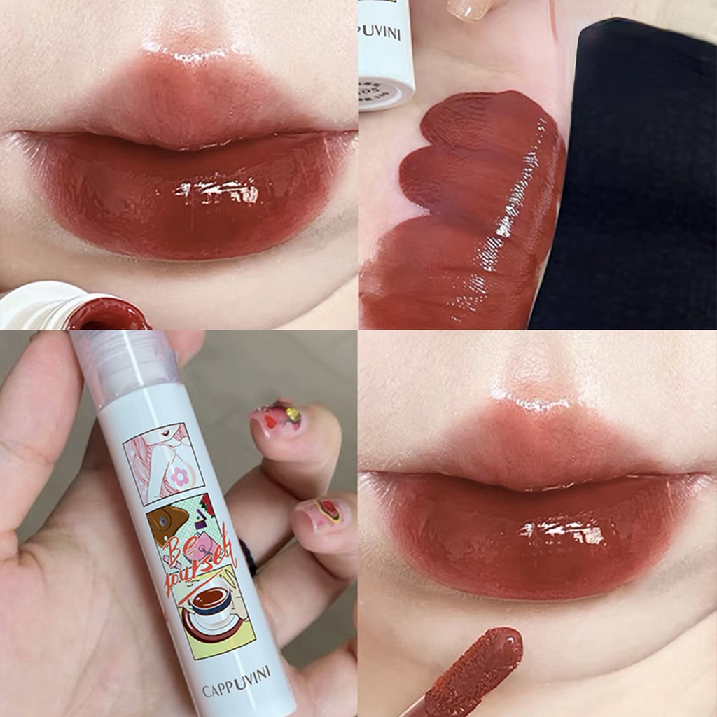 [Hàng Có Sẵn] Son Môi Cappuvini Dưỡng Ẩm Ống Màu Trắng Truyện Tranh Dễ Thương