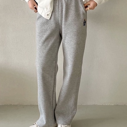 Quần ống rộng - Quần nỉ ống suông unisex Homies cạp chun thêu hình Gấu