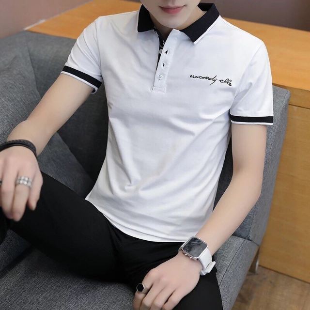 Áo thun cổ bẻ tay ngắn áo ngắn tay có cổ đơn giãn sang trọng mạnh mẽ ÁO CỔ TRỤ 01