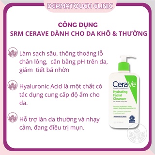 ✅[Chính Hãng] Sữa rửa mặt Cerave Hydrating (Xanh lá 236ml)