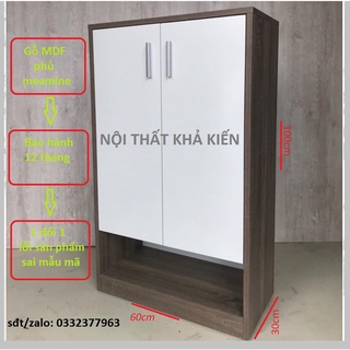 Tủ giày 2 cánh, Kệ giày dép gỗ mdf phủ melamine dày 18mm