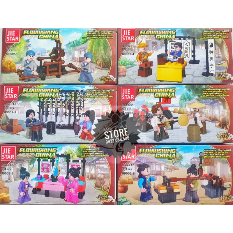 Lego JieStar 89001 & 89002 Lắp Ráp Chợ Phố Cổ Trung Hoa