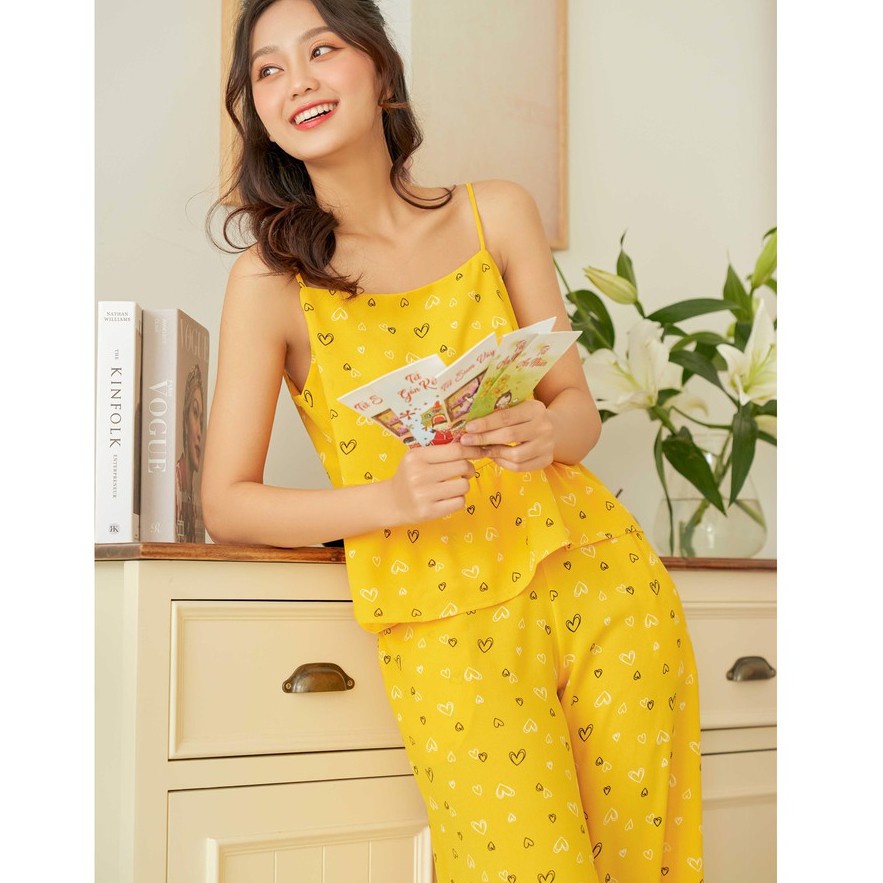 [O] VIBES Đồ bộ 2 dây Tym Yellow Long Set