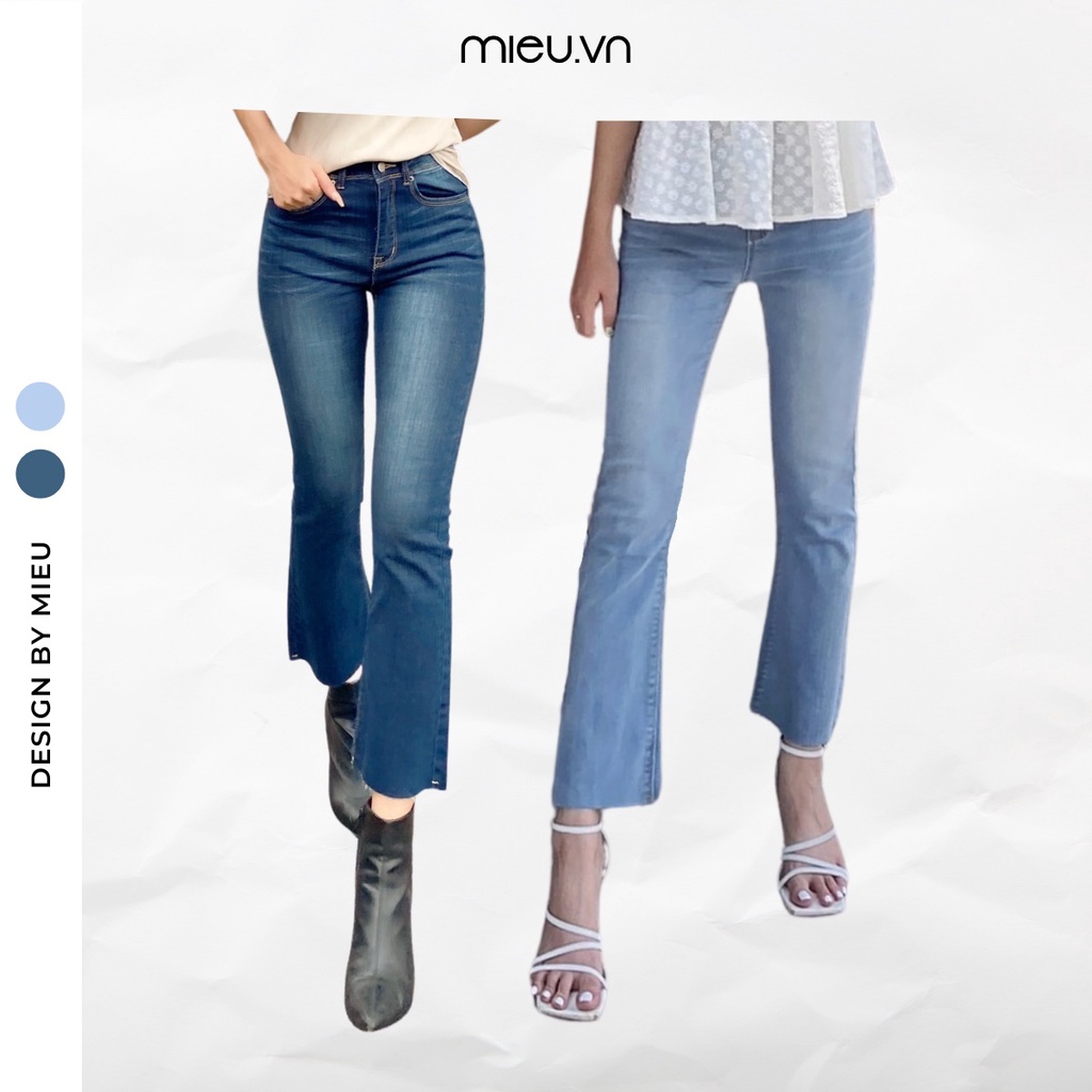 Quần jeans ống loe cắt lai MIEU  - GMR01