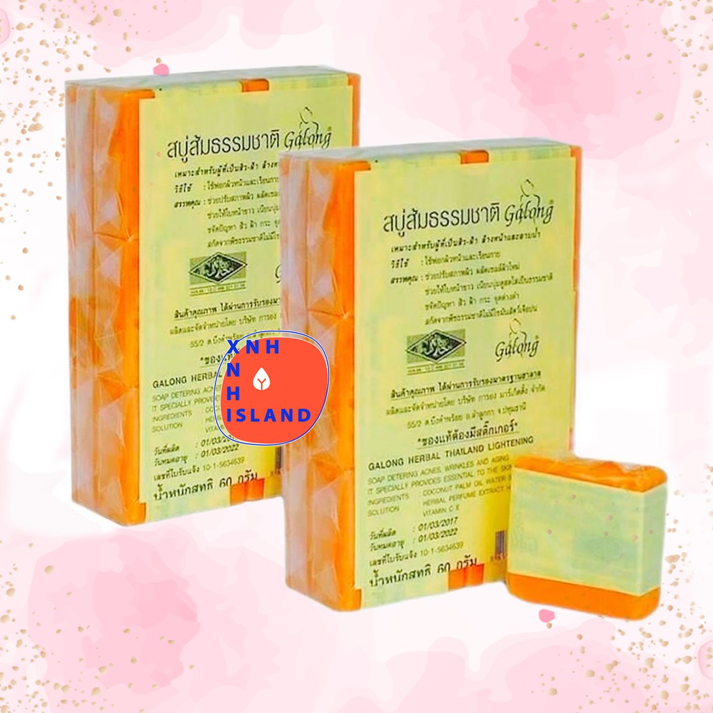 COMBO 12 Bánh Xà Phòng Cam Nghệ Galong Orange Natural Thái Lan