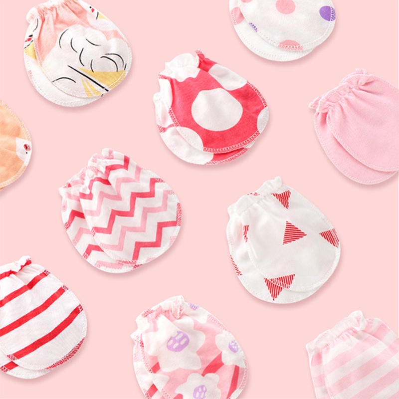 Bộ Mũ Beanie Và Găng Tay Màu Trơn Dễ Thương Bảo Vệ Mặt Chống Trầy Xước Cho Bé