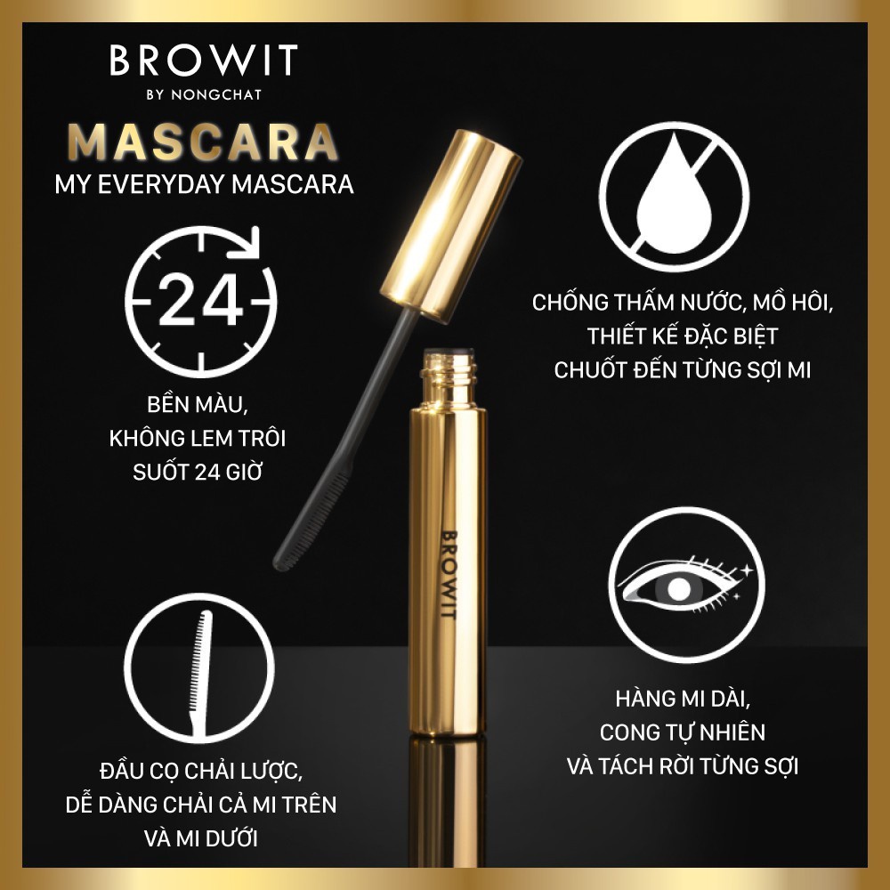 Mascara Browit Nongchat Thái Làm Dày Dài Mi Chuyên Dụng Cho Makeup