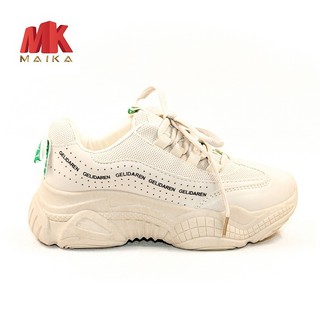 Giày Sneaker nữ đế cao S109 kem MK MAIKA