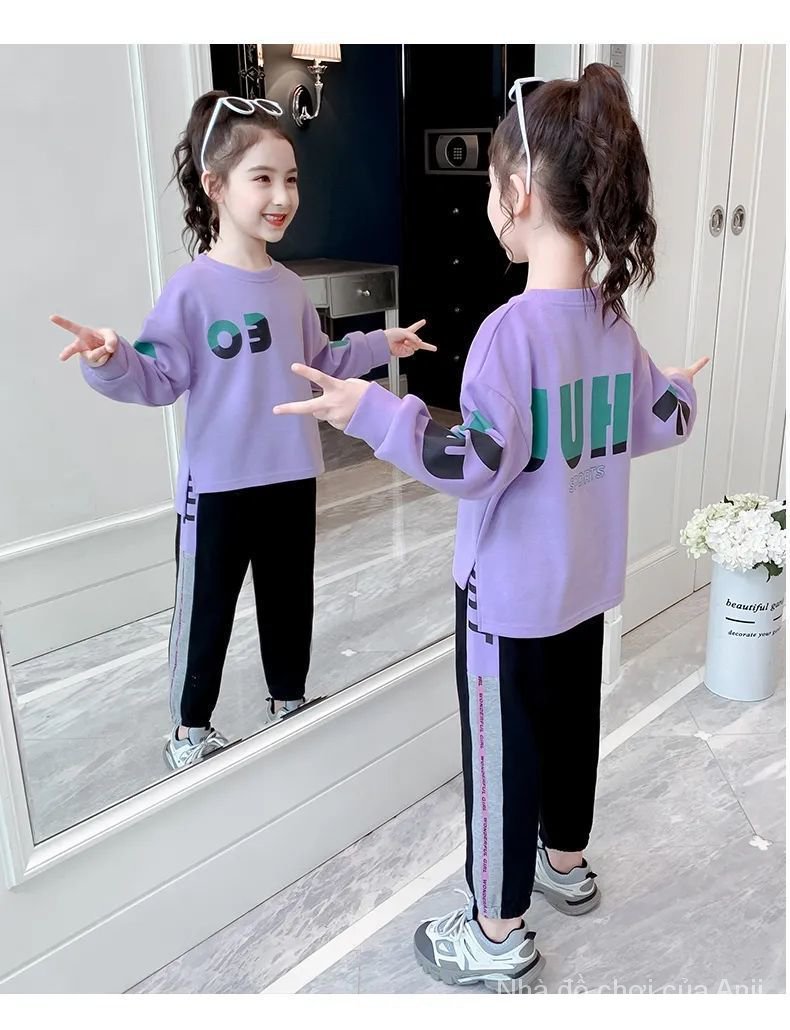 Cotton Girl Children Suit Korean New Autumn Red Children Sports Trendy Style Spring And Autumn