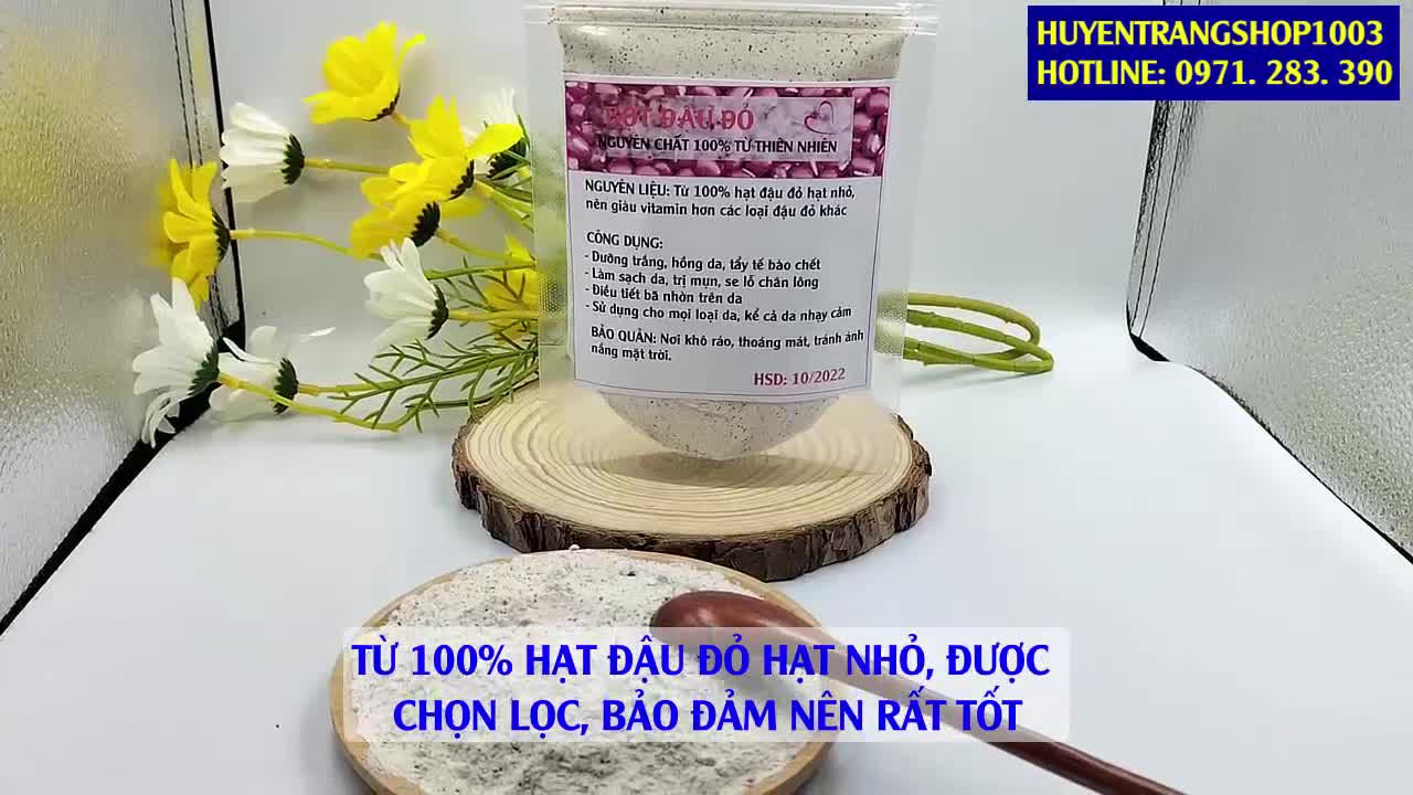 100g bột đậu đỏ hạt nhỏ  nguyên chất đắp mặt nạ ngăn ngừa mụn trắng da - mỹ phẩm handmade | BigBuy360 - bigbuy360.vn