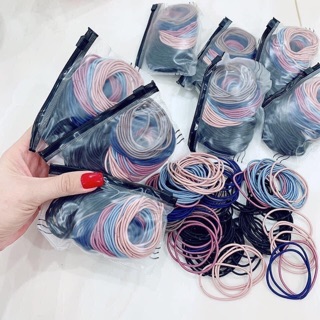 Túi 100 sợi  dây cột tóc mix màu