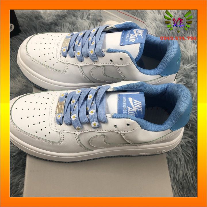 Giày thể thao sneaker hoa cúc xanh đế đơn cho nữ