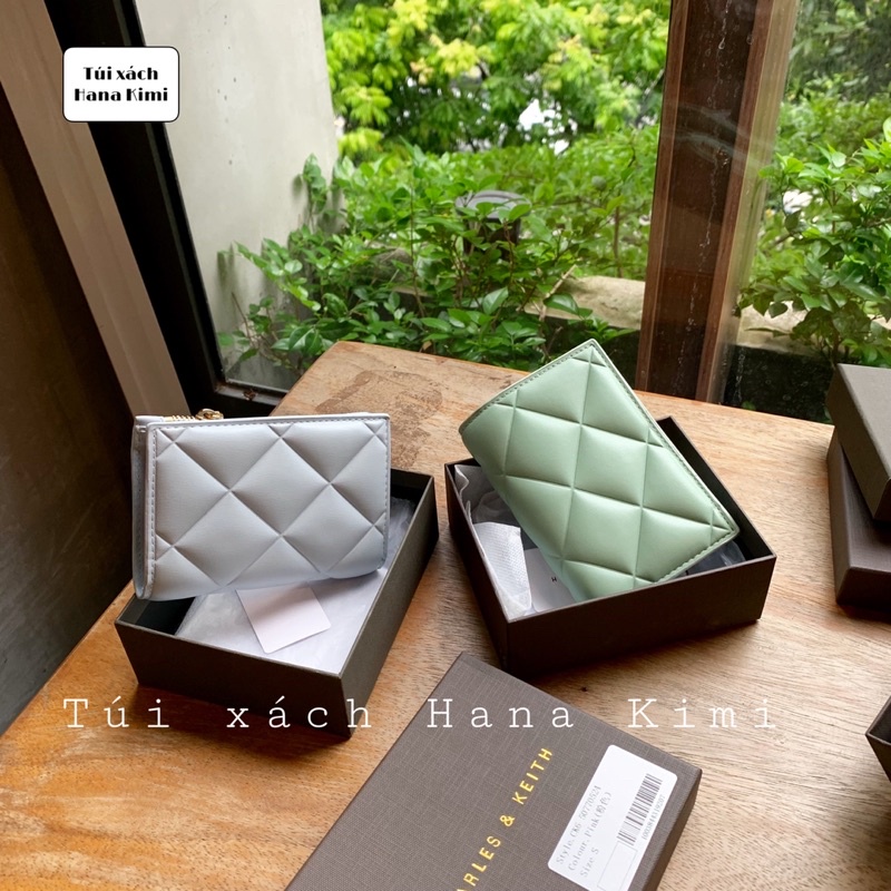 Ví bóp nữ mini gấp đôi trần ô FULL HỘP