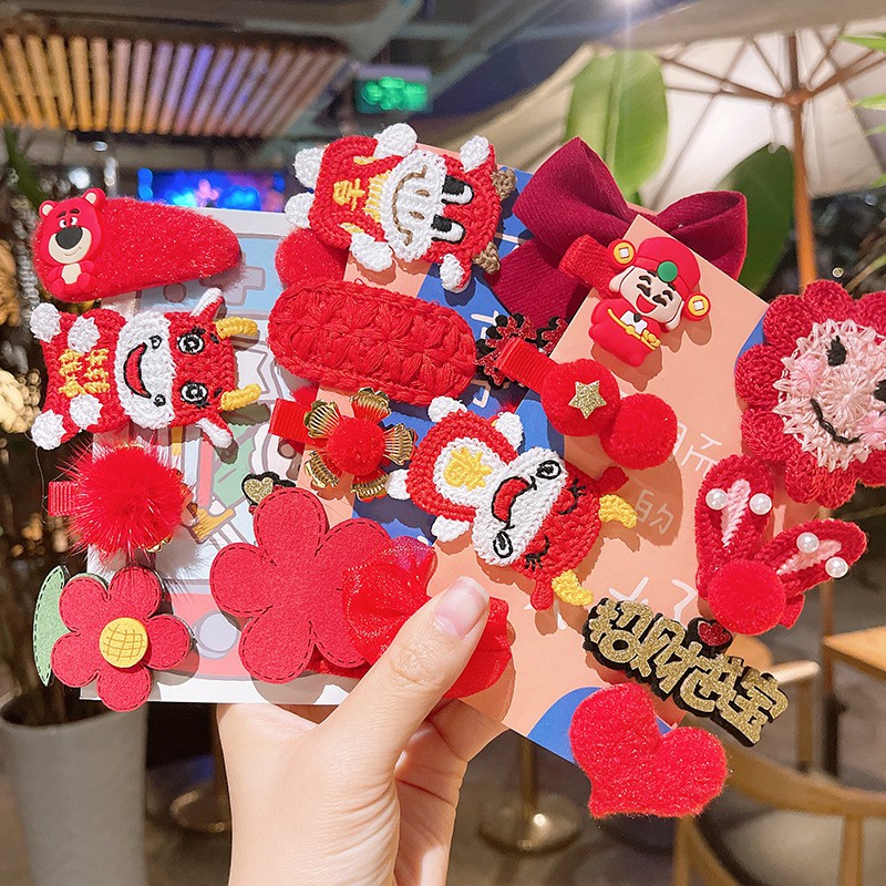 Set Phụ Kiện Cài Tóc Phong Cách Trung Hoa Xinh Xắn Cho Bé Gái