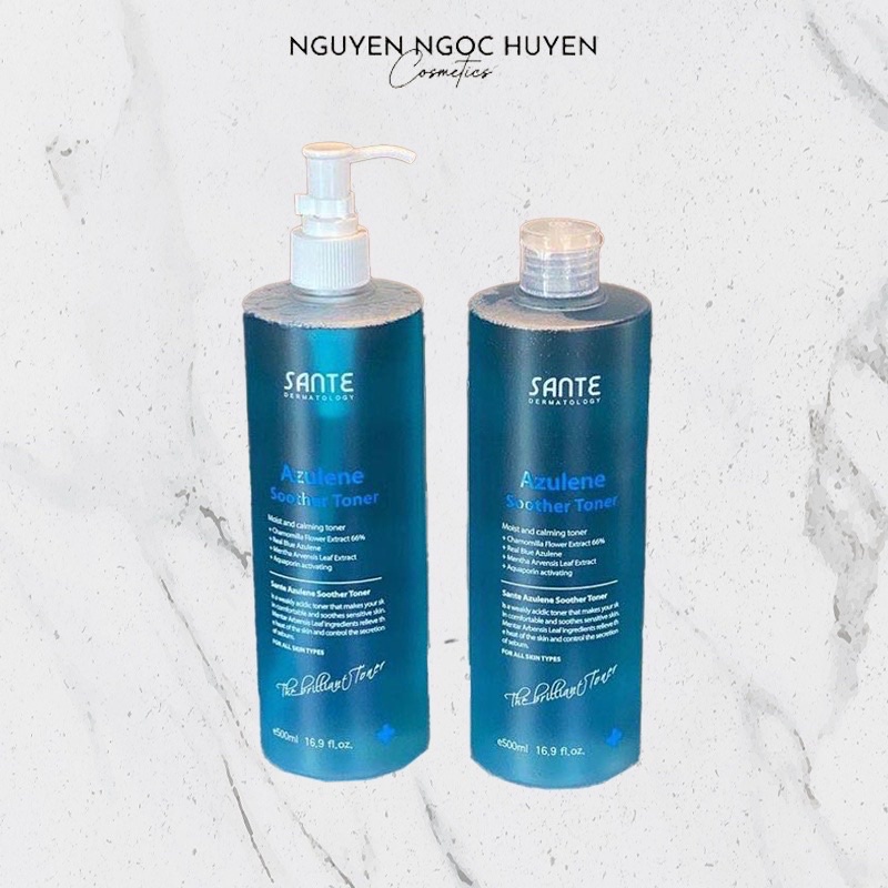 Toner Sante căng bóng phục hồi da chứa ha đa phân tử siêu nhỏ - Azulene Soother Toner