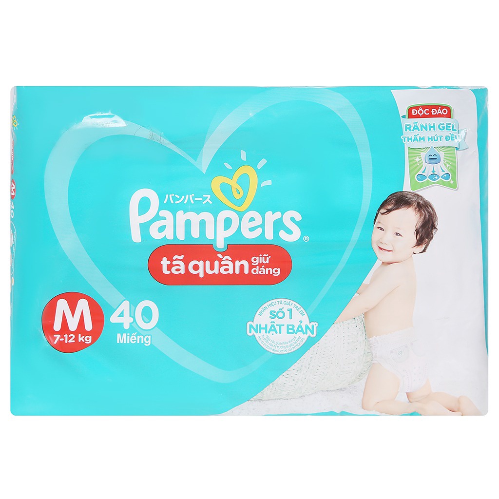 Bỉm Tã Quần Pampers Giữ Dáng Size M60-M40-M74 Miếng (7-12kg)