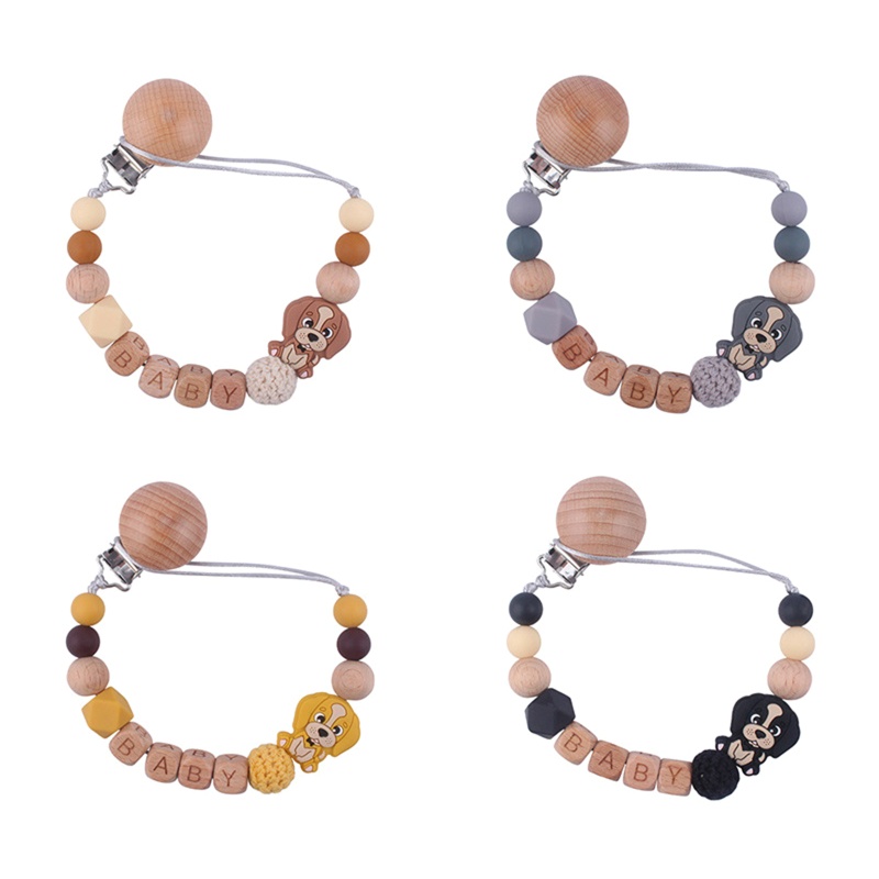 Kẹp Núm Vú Giả Bằng Silicone Đính Hạt Kèm Dây Kẹp Tiện Dụng Cho Bé