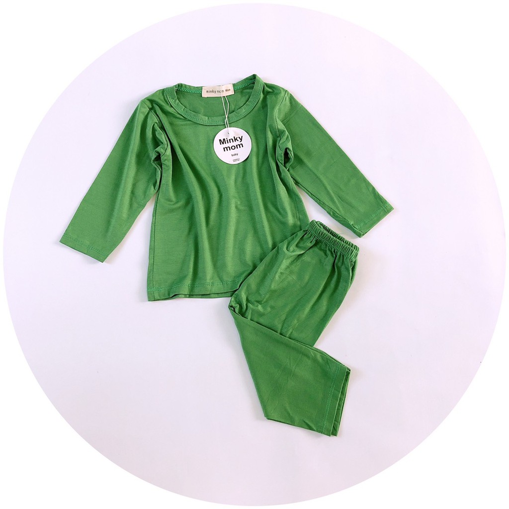 Bộ Thun Áo Dài Tay Kèm Quần Dài Bé Trai Bé Gái 1-4 Tuổi Minky Mom Đủ Màu