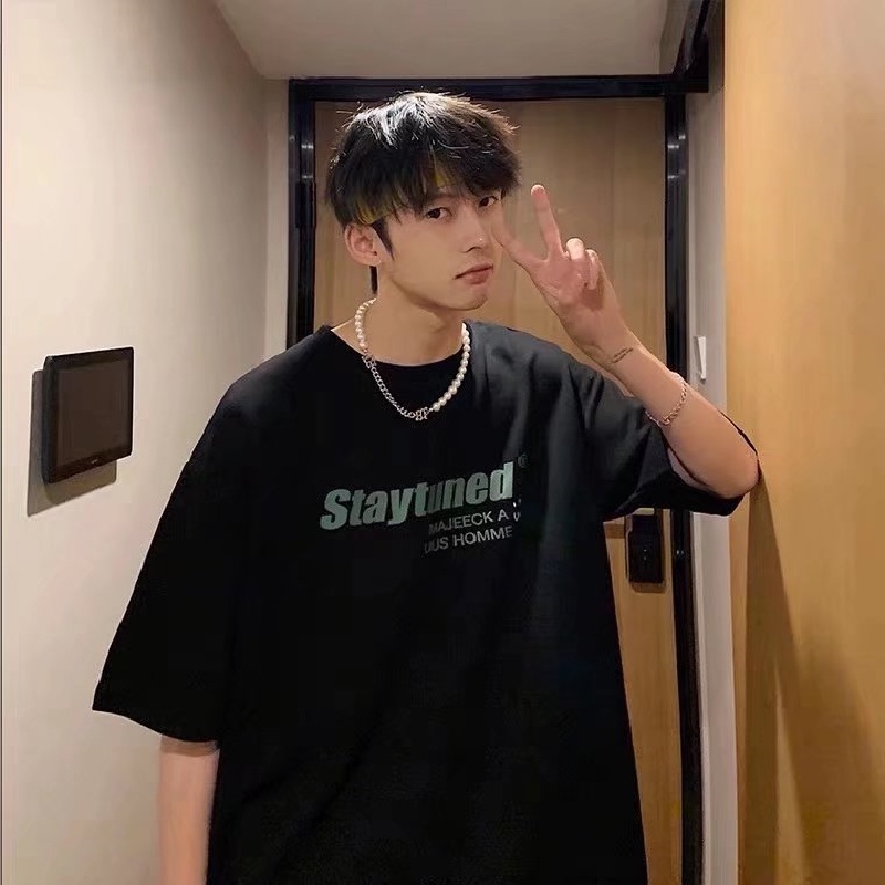 Áo Thun Tay Ngắn Cổ Tròn Dáng Rộng In Họa Tiết Hoạt Hình Phong Cách Hip Hop Thời Trang Mùa Hè Cho Nam Size M-5XL