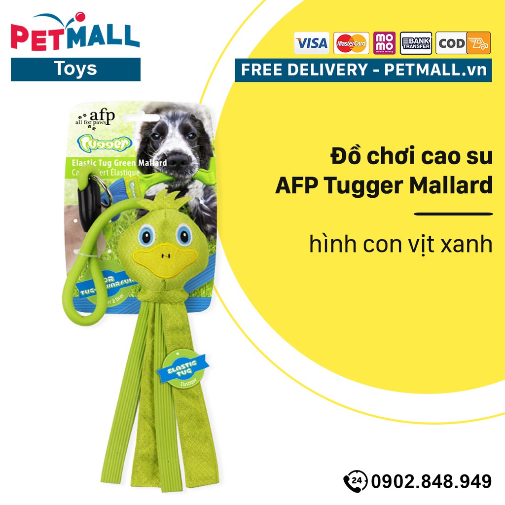 Đồ chơi cao su AFP Tugger Mallard - hình con vịt xanh Petmall