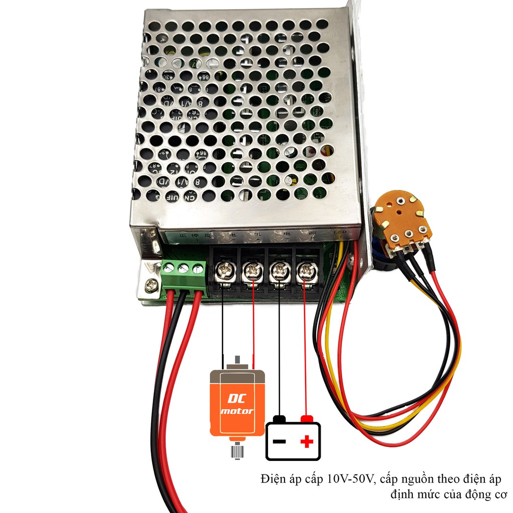 Bộ điều khiển tốc độ động cơ DC 40A có đảo chiều - vỏ nhôm - PT66