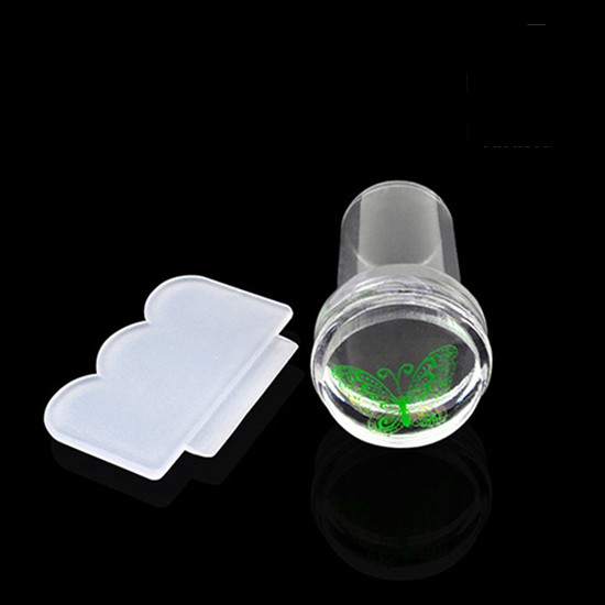 【NEW】2Pcs Clear Stamper Scraper Mini DIY Nail Art Image Plate Transfer Manicure Tool