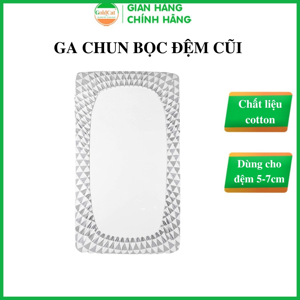 Ga Chun Bọc Đệm Cũi Cho Bé GOLDCAT GCC Chất Liệu Thô Lụa Và Muslin Mềm Mịn Dùng Cho Đệm Dày 5-7cm