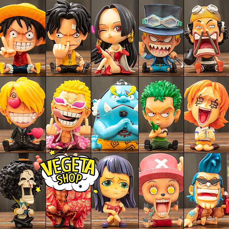 Mô hình One Piece - Luffy Zoro Sanji Ace Sabo Nami Robin Chopper Usopp Brook Franky Jinbei Boa Hancok Doflamingo - Chibi