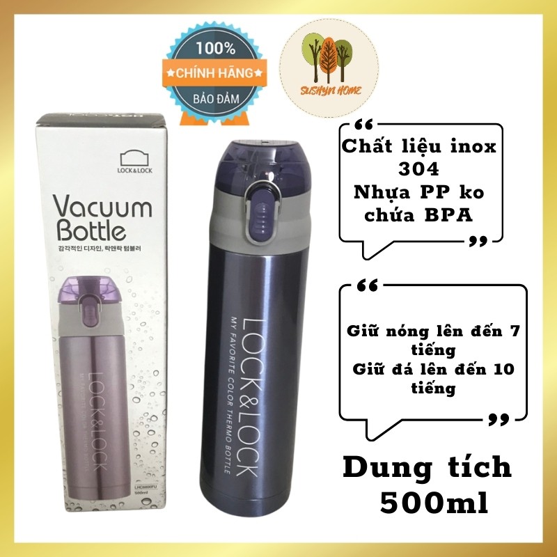 Bình Giữ Nhiệt Lock&Lock VACUUM BOTTLE 500ML- LHC6800 FU💝Chính Hãng Lock&Lock