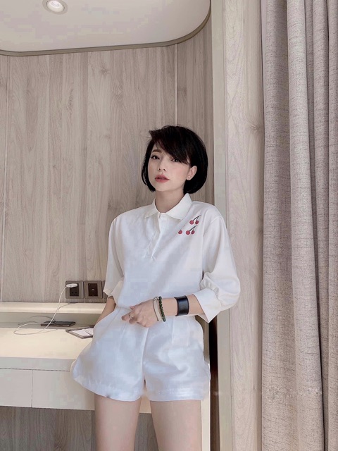 ⚡️BÁN SỈ⚡️Áo nỉ trắng tay lỡ in hình cherry