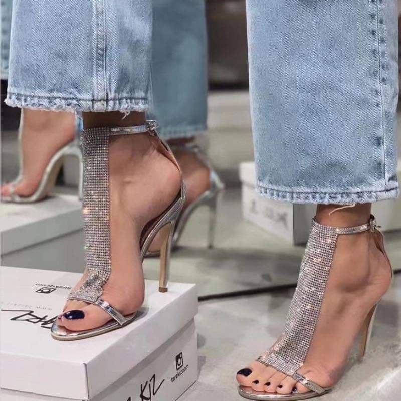 Sandal cao gót dây soàn 11p