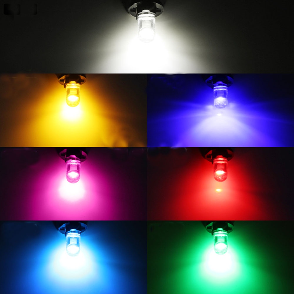 Bộ 10 Bóng Led T10 Siêu Sáng, Đèn Led T10 Lắp Mặt Đồng Hồ, Demi, Xi Nhan Xe Máy, Ô Tô Đủ 7 Màu Lựa Chọn 12V 24V