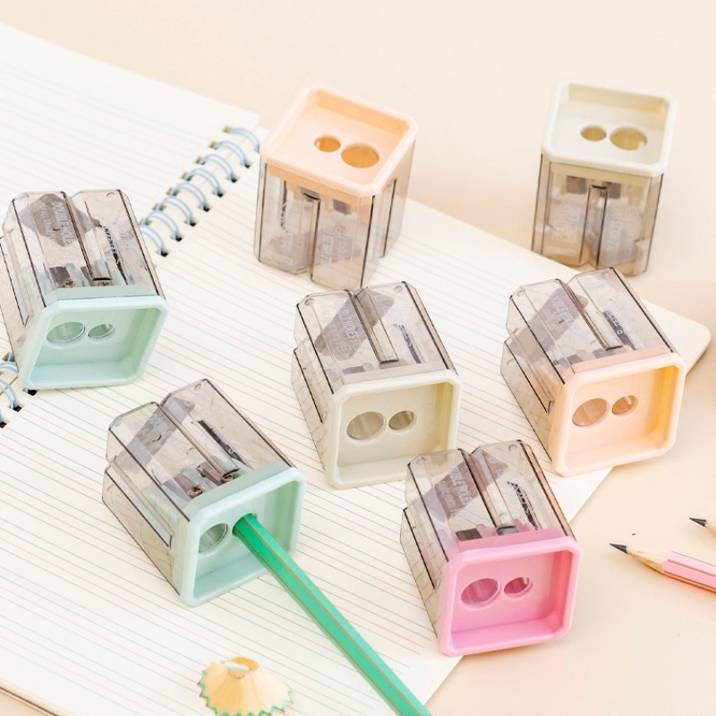 1 Dụng Cụ Gọt Bút Chì Hình Học Màu Trơn Sáng Tạo