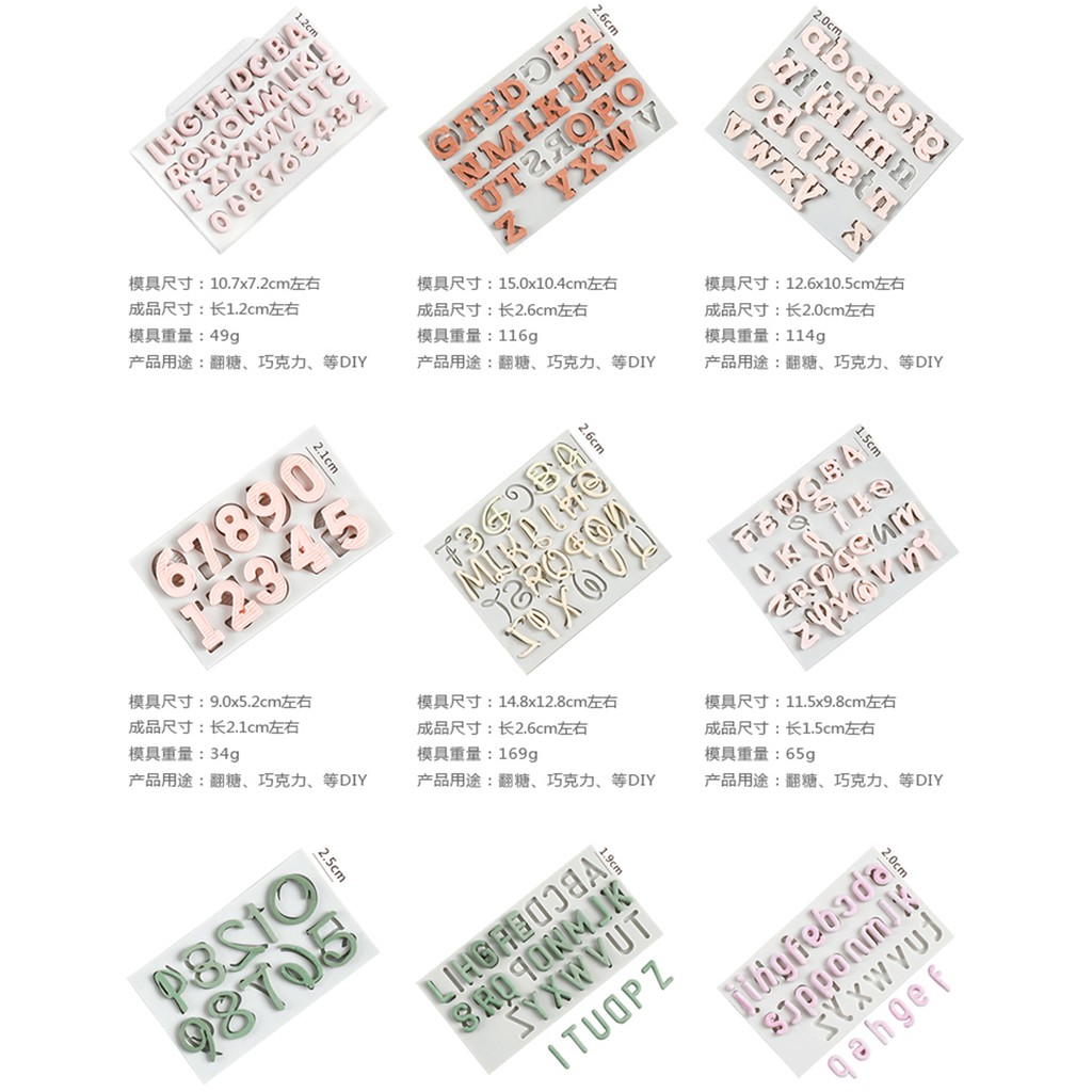 Số Khuôn Silicon Chữ Khuôn Dụng Cụ Làm Kẹo Bảng Chữ Cái Khuôn Trang Trí Bánh