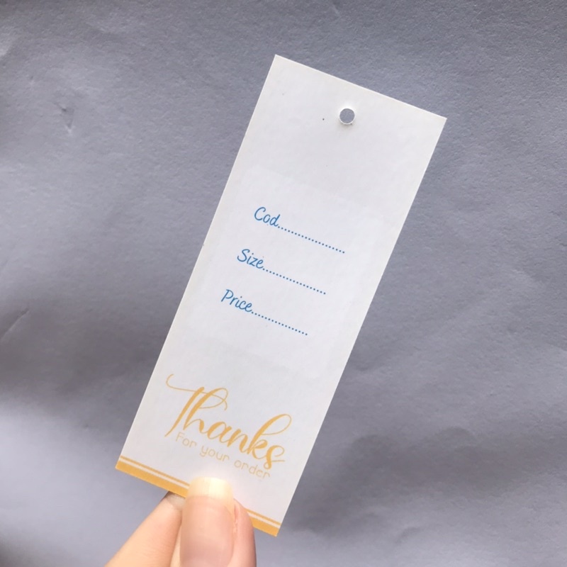 NHÃN MÁC TAG QUẦN ÁO giúp nâng cao thương hiệu quần áo - Giấy bìa cứng cán màng sang trọng 100 cái mẫu 14