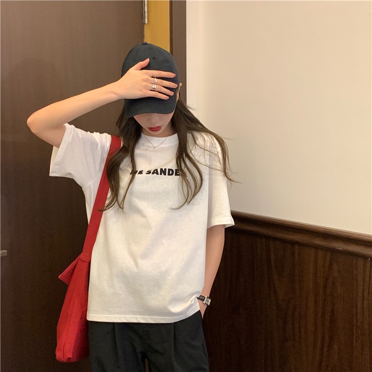 Áo Thun Tay Ngắn Hoạ Tiết In Chữ Phong Cách Hàn Quốc Xiaozhainv